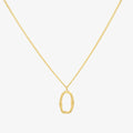 Line oval pendant necklace